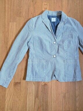 Womens Gap Academy Striped Blazer Jacket - Navy & White